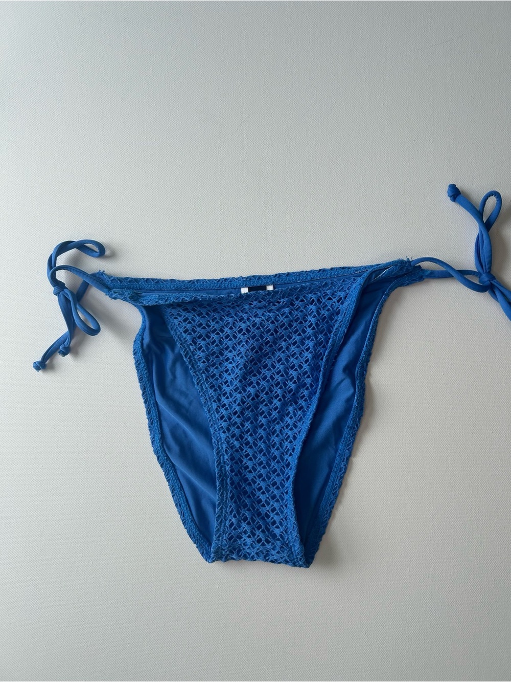 Splendid Blue Crochet Tie-Side Bikini Bottoms